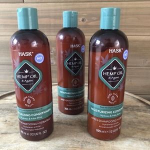 (3) Hask Hemp Oil Agave Moisturizing Conditioner 12 Oz Brand New Smells Great!